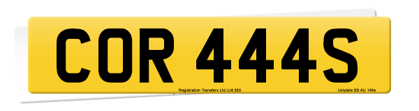 Registration number COR 444S